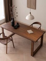 Tierra T-Code Wood Round 4-Seater Dining Table – Modern Minimalist Sculpted Base - Image 3