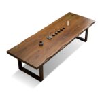 Tierra T-Code Wood Round 4-Seater Dining Table – Modern Minimalist Sculpted Base - Image 7