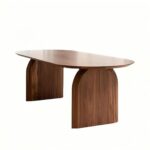 Aureon Teak Wood Four-Seater Dining Table – Modern Arch Base Design with Bench - Image 7