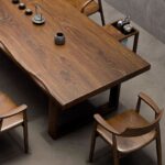 Tierra T-Code Wood Round 4-Seater Dining Table – Modern Minimalist Sculpted Base - Image 5