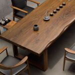 Tierra T-Code Wood Round 4-Seater Dining Table – Modern Minimalist Sculpted Base - Image 4