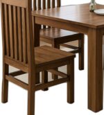 Arden Solid Teak Wood 4-Seater Dining Table Set – Classic Slatted Chair Design - Image 4