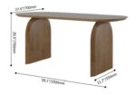 Aureon Teak Wood Four-Seater Dining Table – Modern Arch Base Design with Bench - Image 3