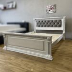 Royal Tuscany Solid Wood Queen Bed with Tufted Upholstered Headboard