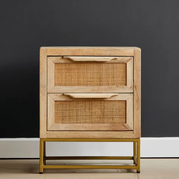 Rattan Webbed Side Table