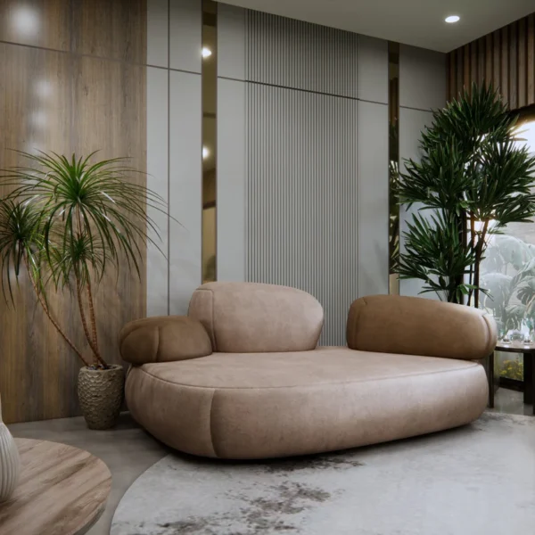 Minimalist Pebble-Inspired Lounge Sofa