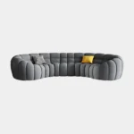 4 Seater Luxe Bubble Tufted Upholstered Curved Sofa - Image 3