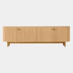 Contemporary Oak Slatted TV Unit - Image 2