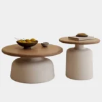 Sculpted Stonewood Circular Duo Tables - Image 2