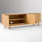 Contemporary Oak Slatted TV Unit - Image 3