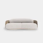 4 Seater Light Grey Curve Design Sofa - Image 2