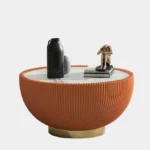 Rust Cozy Round Coffee Table - Image 2