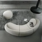 4 Seater Elegant Moonbeam Curved Sofa - Image 3