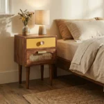 Rattan Solid Wood Bedside Table