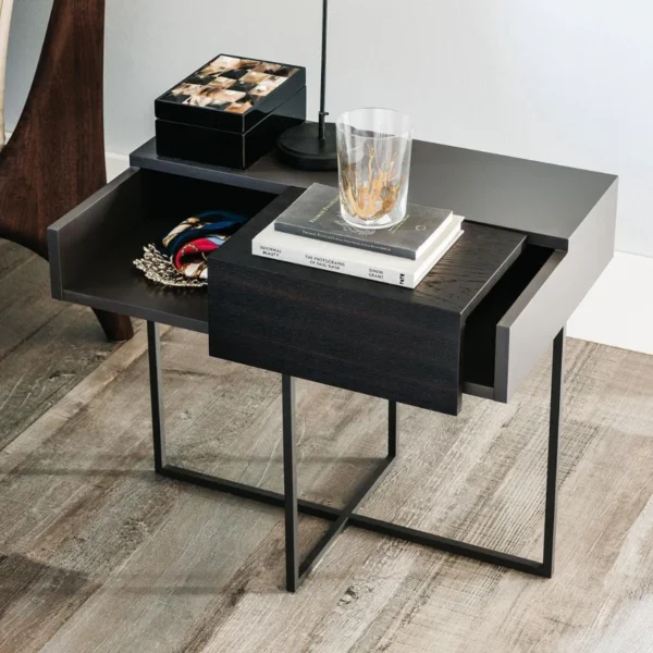 Minimalist Asymmetrical Storage Side Table