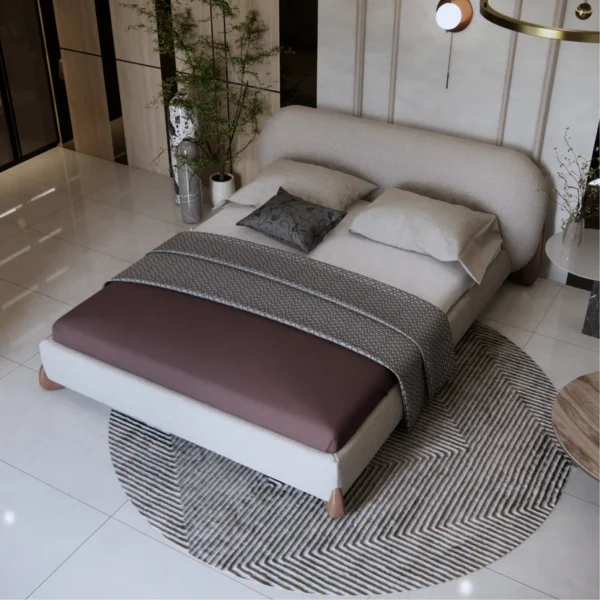 Cloud Comfort Upholstered Bed With Rounded Headboard