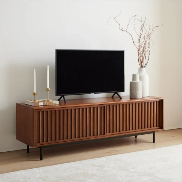 Urban Slatted Wood TV Unit