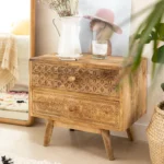Flora Mango Wood Bed Side