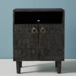 Apollo Carved Mango Wood Bed Side