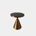 Luxury Brass and Marble Cone-Base Side Table - Image 2
