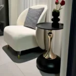 Artisan Black & Gold Hourglass Side Table - Image 4