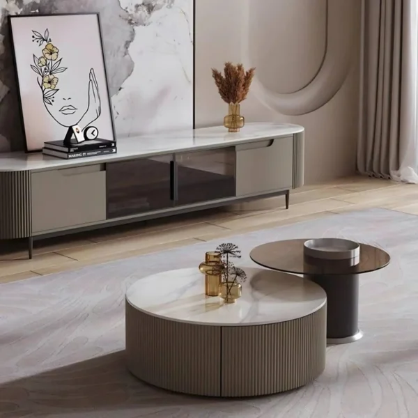 Luxe Dual-Tier Circular Coffee Table