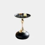 Artisan Black & Gold Hourglass Side Table - Image 2