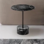 Contemporary Black Marble Side Table