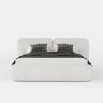 Fully Upholstered Modern Snow Grey King-Size Bed With Hydraulic Storage - Image 2