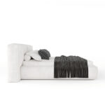 Fully Upholstered Modern Snow Grey King-Size Bed With Hydraulic Storage - Image 3