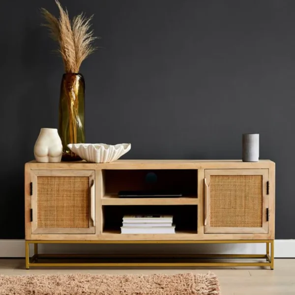 Rattan Webbed TV unit