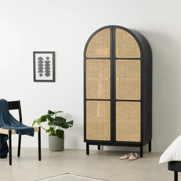 Raven Rattan Solid Wood Wardrobe